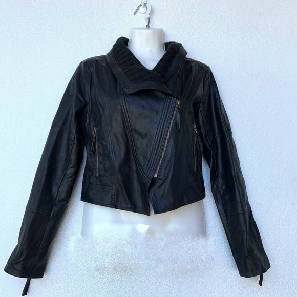 Very J Women Moto‎ Jacket Black Size M Zip Up - Picture 1 of 7